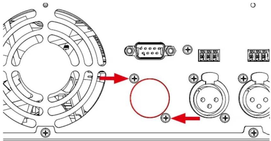 Technical diagram showing component layout with labeled connectors and red directional arrows indicating flow or movement.