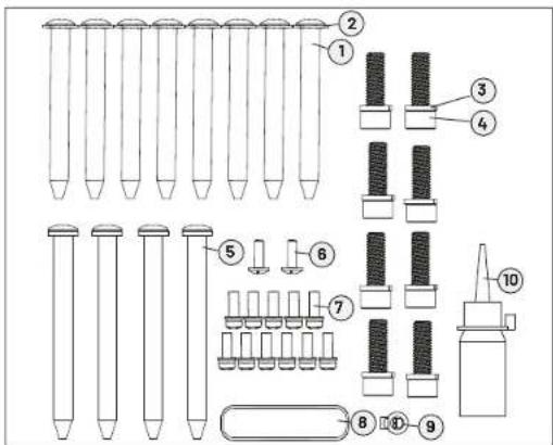 Technical diagram of a mechanical assembly with numbered components for identification