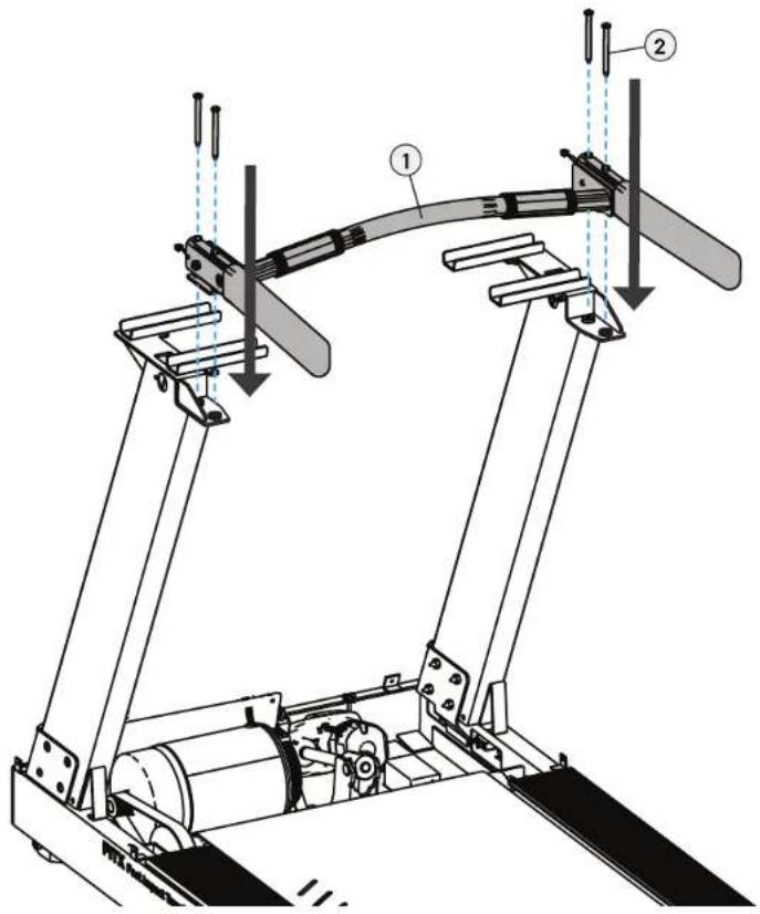 Technical diagram of a mechanical device with labeled components and directional arrows indicating motion or assembly.