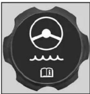 Circular icon with a ship wheel, wave, and open book symbol (no text or numbers)