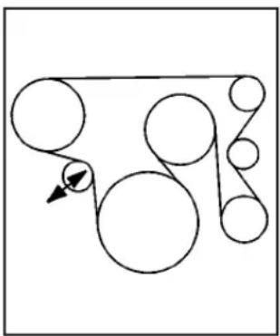 Pure mechanical diagram showing pulleys and a belt drive system without any text or symbols