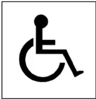 Symbol of a wheelchair accessibility sign (no text or numbers present)