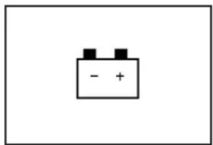 Simple electrical component symbol with battery terminals (no text or labels)