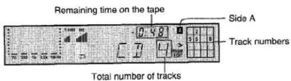 Remaining time on the tape Side A Track numbers Total number of tracks