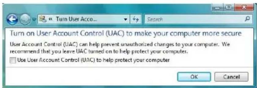 Turn on User Account Control (UAC) to make your computer more secure User Account Control (UAC) can help prevent unauthorized changes to your computer. We recommend that you leave UAC turned on to help protect your computer. Use User Account Control (UAC) to help protect your computer