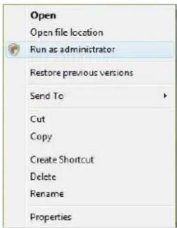 Open Open file location Run as administrator Restore previous versions Send To Cut Copy Create Shortcut Delete Rename Properties