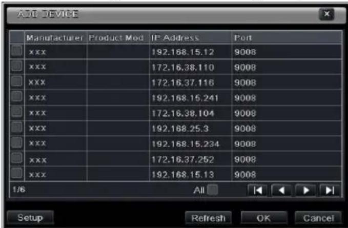 AIC DEVICE Manufacturer Product Mod IP Address Port XXX 192.168.15.12 9008 XXX 172.16.38.110 9008 XXX 172.16.37.116 9008 XXX 192.168.15.241 9008 XXX 172.16.38.104 9008 XXX 192.168.25.3 9008 XXX 192.168.15.234 9008 XXX 172.16.37.252 9008 XXX 192.168.15.13 9008 1/6 All Setup Refresh OK Cancel
