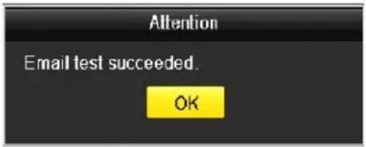 Attention Email test succeeded. OK