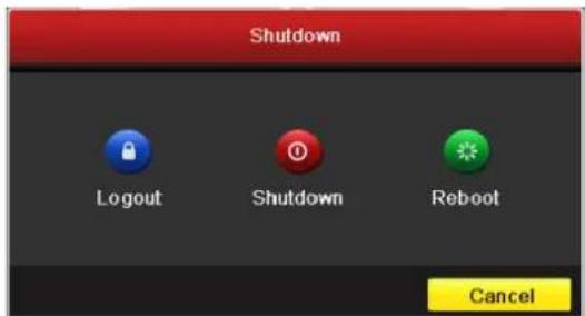 Shutdown Logout Shutdown Reboot Cancel