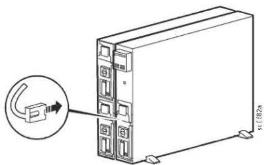 Diagram showing a server rack connected to a device with an icon indicating a cable or connector, labeled '51(82a)'.