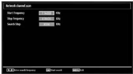 Network channel scan Start Frequency 14000 MHz Stop Frequency 80000 MHz Search Step 8000 MHz OK Start search progress ON Start search www.net