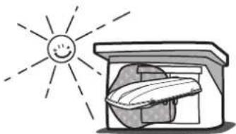 Simple line drawing of a sun shining over an open storage unit with a smiling face (no text or symbols)