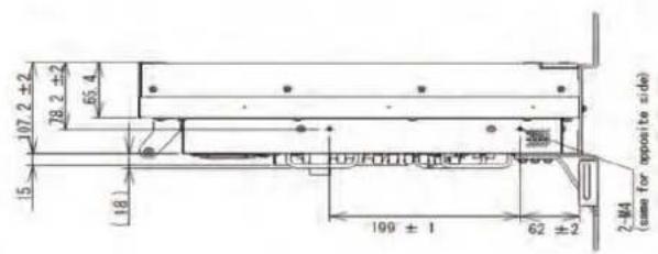 107 2 ±2 78 2 ±2 65 4 15 (18) 199 ± 1 62 ±2 2-44 (name for open to side)