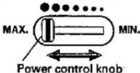 MAX. MIN. Power control knob