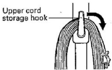 Upper cord storage hook