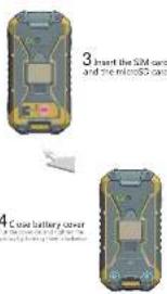 3 Insert the SIM card and the wireless card 4 C case battery cover