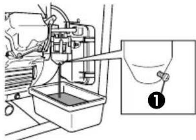 Technical diagram showing a mechanical assembly with labeled component 1, likely illustrating a pump or valve mechanism.