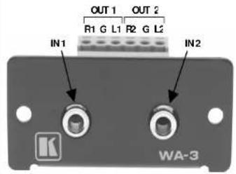 OUT 1 R1 G L1 R2 G L2 IN1 IN2 WA-3