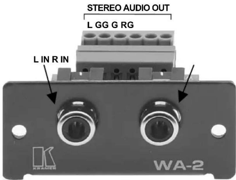 STEREO AUDIO OUT L GG G RG L IN R IN WA-2