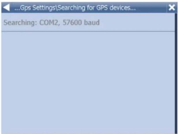 Gps Settings\Searching for GPS devices... Searching: COM2, 57600 baud