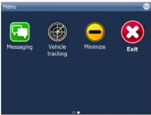 Menu Messaging Vehicle tracking Minimize Exit