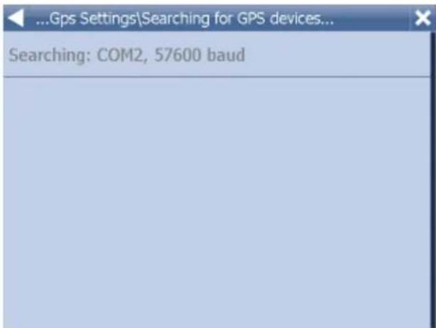 Gps Settings\Searching for GPS devices... Searching: COM2, 57600 baud
