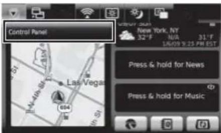 Control Panel New York, NY 32°F N/A 16/09 9:23 PM EST Press & hold for News Press & hold for Music