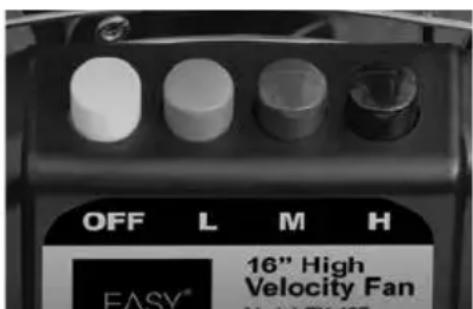 OFF L M H EASY® 16" High Velocity Fan