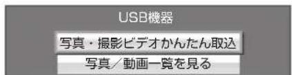 USB機器 写真・撮影ビデオかんたん取込 写真/動画一覧を見る