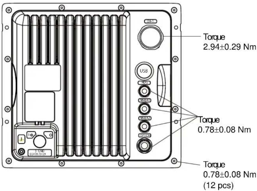 Torque 2.94±0.29 Nm USB HDG NMRD1 NMRD2 NMRD3 Torque 0.78±0.08 Nm Torque 0.78±0.08 Nm (12 pcs)