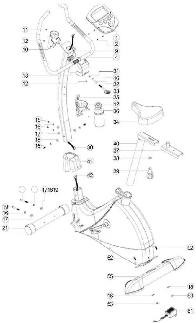 Exploded view diagram of a medical device with numbered parts for identification
