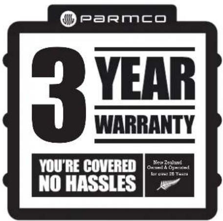 PARMCO 3 YEAR WARRANTY YOU'RE COVERED NO HASSLES New Zealand Owned & Operated for good 25 Texts