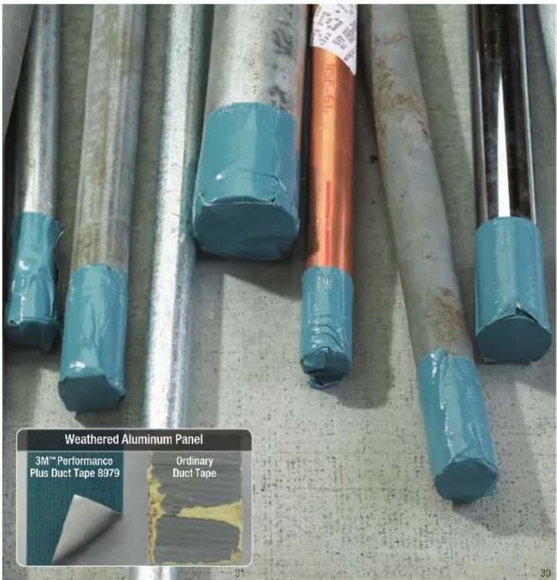 Weathered Aluminum Panel 3M™ Performance Plus Duct Tape 8979 Ordinary Duct Tape