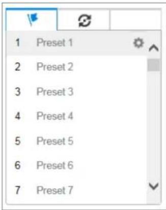 1 Preset 1 2 Preset 2 3 Preset 3 4 Preset 4 5 Preset 5 6 Preset 6 7 Preset 7