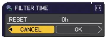 FILTER TIME RESET Oh CANCEL OK