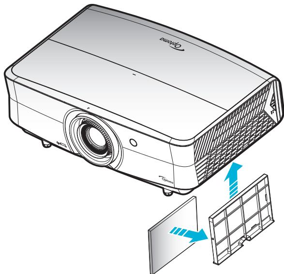 OPTOMA ZK507-W - Installer et nettoyer le filtre à poussière - 1