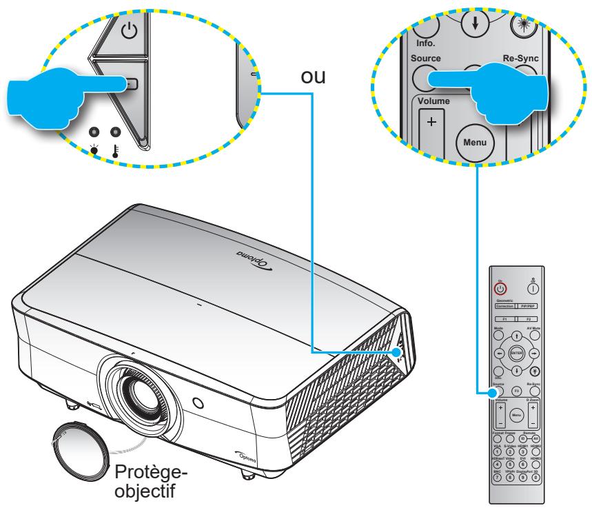 OU Info. Source Re-Sync Volume + Menu Protège- objectif