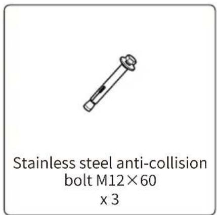 Stainless steel anti-collision bolt M12×60 x 3