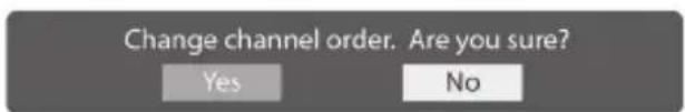 Change channel order. Are you sure? Yes No