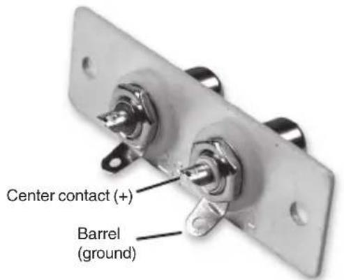 Center contact (+) Barrel (ground)