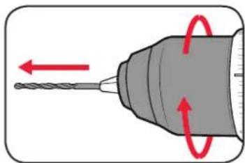 Ozito PXBDS-220 - Removing a Drill Bit - 1