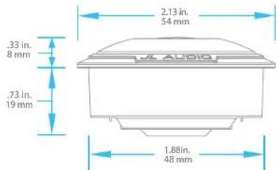 .33 in. 8 mm .73 in. 19 mm 2.13 in. 54 mm AUDIO 1.88in. 48 mm