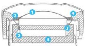 Technical diagram of a mechanical assembly with numbered components