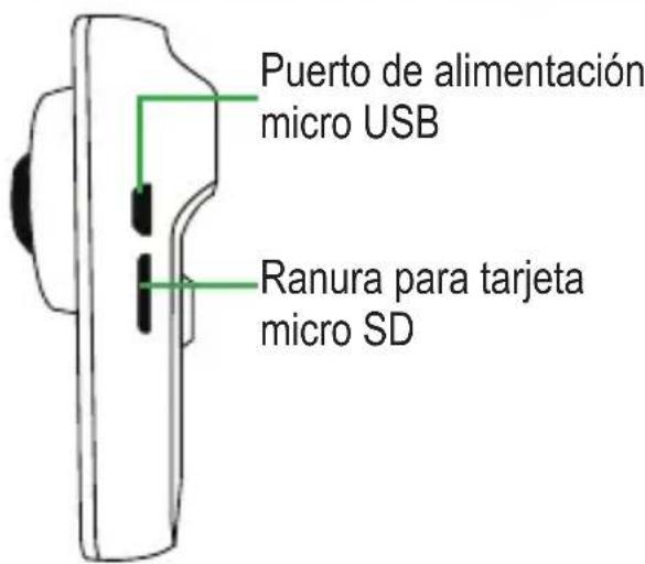 Puerto de alimentación micro USB Ranura para tarjeta micro SD