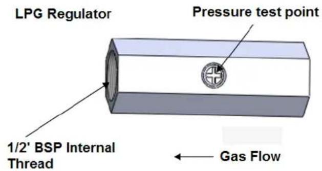 LPG Regulator Pressure test point 1/2' BSP Internal Thread Gas Flow