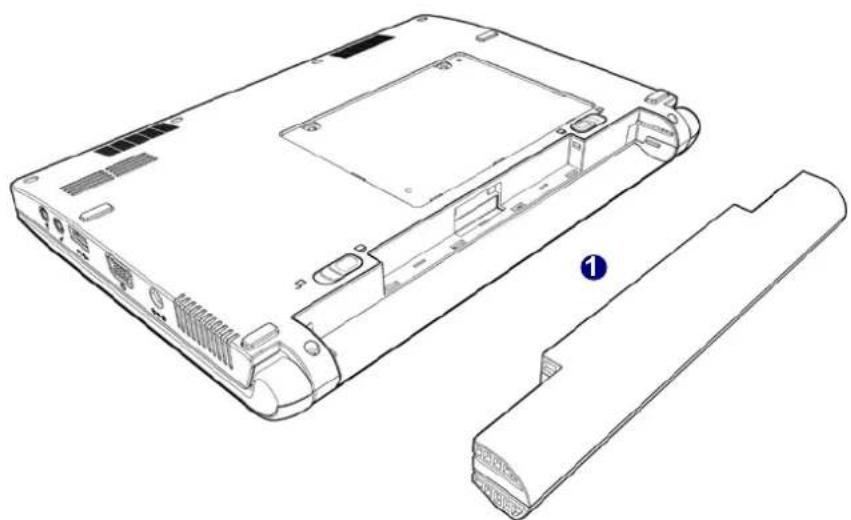 VIEWSONIC ViewBook VNB102 - Installing the Battery - 1