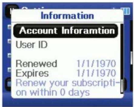 Information Account Information User ID Renewed 1/1/1970 Expires 1/1/1970 Renew your subscripti- on within 0 days