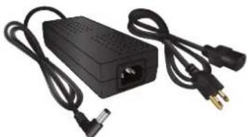 Black rectangular electronic device with two gold connectors and connecting cables (no visible text or symbols)
