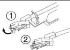 Technical diagram showing two mechanical assembly steps with numbered annotations