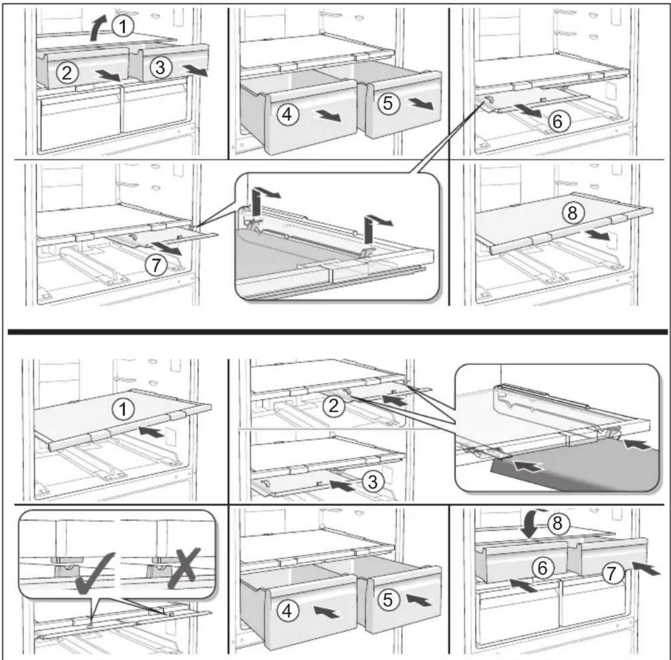 graph TD A["Step 1: Refrigerator with 2-in-3 unit"] --> B["Step 2: Refrigerator with 4-in-5 unit"] B --> C["Step 3: Refrigerator with 7-in-8 unit"] C --> D["Step 4: Refrigerator with 4-in-5 unit"] D --> E["Step 5: Refrigerator with 5-in-6 unit"] E --> F["Step 6: Refrigerator with 6-in-7 unit"] F -->…